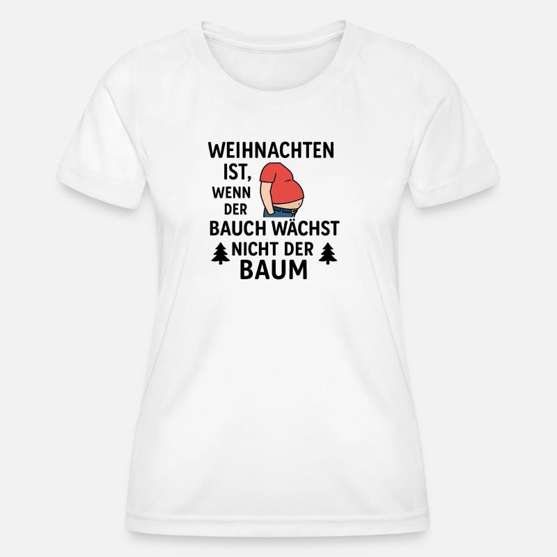 Christmas is when the belly grows - Women's Functional T-Shirt - white