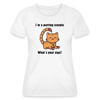 Sternzeichen Skorpion Katze – Cute Scorpio Cat - Frauen Funktions-T-Shirt - Weiß - Vorne - AI Model Female 172 dark (172cm)