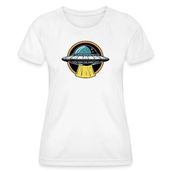 UFO Light Beam Cartoon - Women's Functional T-Shirt - white - Front - AI Model Female 172 dark (172cm)