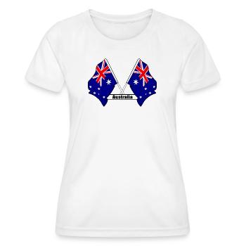 Australia Crossed Flags - Women's Functional T-Shirt - white - Front - AI Model Female 172 dark (172cm)
