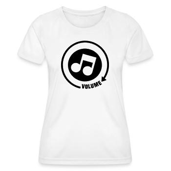 Volume_knop ton musical - T-shirt sport Femme - blanc - Devant - AI Model Female 172 dark (172cm)