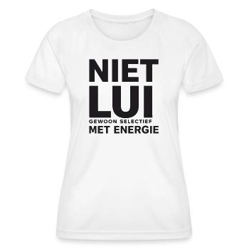 Pas paresseux. Juste sélectif avec l’énergie. - T-shirt sport Femme - blanc - Devant - AI Model Female 172 dark (172cm)