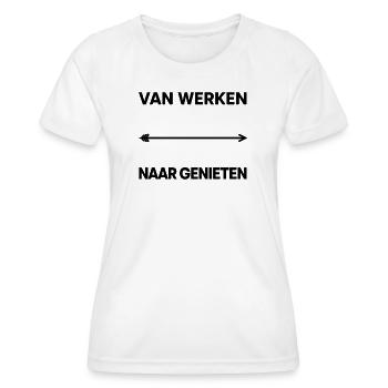 Du travail au plaisir - T-shirt sport Femme - blanc - Devant - AI Model Female 172 dark (172cm)
