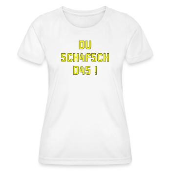 Motivation Shirt du schafsch das schweizerdeutsch - T-shirt sport Femme - blanc - Devant - AI Model Female 172 dark (172cm)