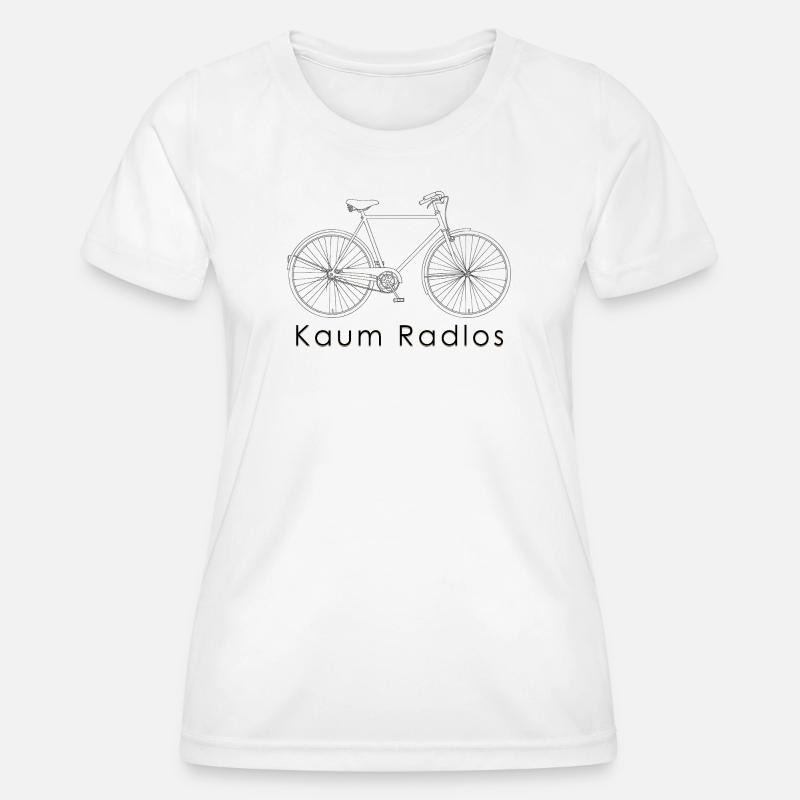 Barely Wheelless Minimal Bicycle Motif - Women's Functional T-Shirt - white
