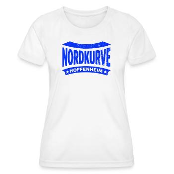 Hoffenheim Nordkurve Stadion Fan Hoodie, Shirt - Frauen Funktions-T-Shirt - Weiß - Vorne - AI Model Female 172 dark (172cm)