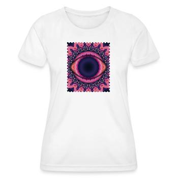 Psychedelisches Augenmandala - Frauen Funktions-T-Shirt - Weiß - Vorne - AI Model Female 172 dark (172cm)