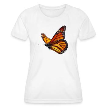 Monarchfalter im Flug Natur Design - Frauen Funktions-T-Shirt - Weiß - Vorne - AI Model Female 172 dark (172cm)