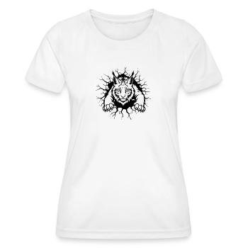 Illustration d’animaux sauvages percée sur le mur de Lynx - T-shirt sport Femme - blanc - Devant - AI Model Female 172 dark (172cm)