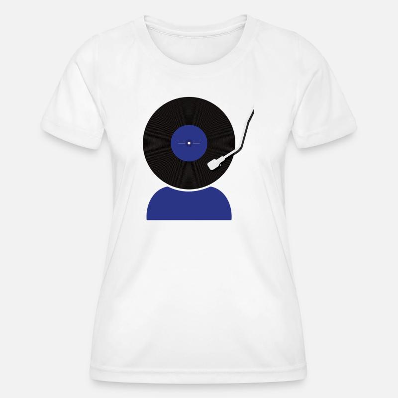 Vinyl Record Head - Women's Functional T-Shirt - white
