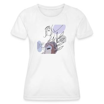 Abstrakte Silhouette mit Pastellformen - Frauen Funktions-T-Shirt - Weiß - Vorne - AI Model Female 172 dark (172cm)