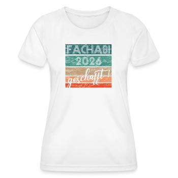Baccalauréat professionnel Fachabi 2026 terminé - T-shirt sport Femme - blanc - Devant - AI Model Female 172 dark (172cm)