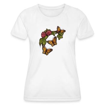 Monarch Bloom Garden - Frauen Funktions-T-Shirt - Weiß - Vorne - AI Model Female 172 dark (172cm)