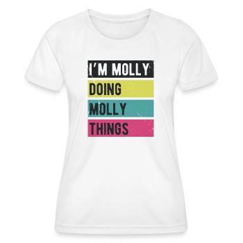 Ich bin Molly, die Molly-Dinge in Retro-Farben macht - Frauen Funktions-T-Shirt - Weiß - Vorne - AI Model Female 172 dark (172cm)