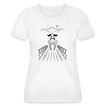 dackel skisprung skispringen wintersport - Frauen Funktions-T-Shirt - Weiß - Vorne - AI Model Female 172 dark (172cm)