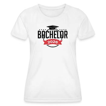 Licence 2026 Remise des diplômes - T-shirt sport Femme - blanc - Devant - AI Model Female 172 dark (172cm)