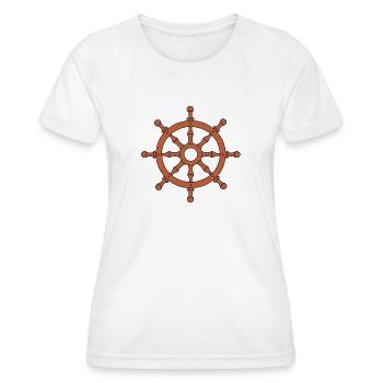 Captain's Steering Wheel Emblem - Women's Functional T-Shirt - white - Front - AI Model Female 172 dark (172cm)