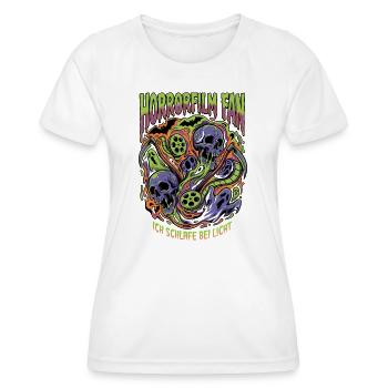 Horror Movie Fan Neon Skull - Women's Functional T-Shirt - white - Front - AI Model Female 172 dark (172cm)