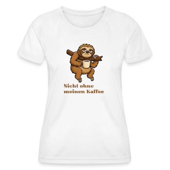 Pas sans mon café, Paresseux - T-shirt sport Femme - blanc - Devant - AI Model Female 172 dark (172cm)