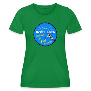 Rente 2026 , Ziel erreicht - Frauen Funktions-T-Shirt - Kelly Green - Vorne - AI Model Female 172 dark (172cm)