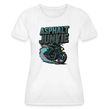 asphalt junkie - moto - T-shirt sport Femme - blanc - Devant - AI Model Female 172 dark (172cm)