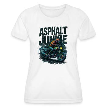 asphalt junkie - moto - T-shirt sport Femme - blanc - Devant - AI Model Female 172 dark (172cm)