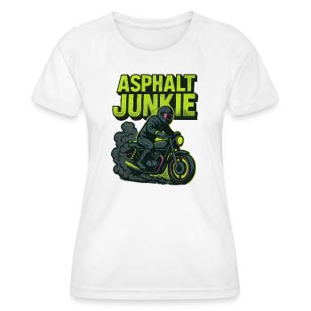 asphalt junkie - moto - T-shirt sport Femme - blanc - Devant - AI Model Female 172 dark (172cm)