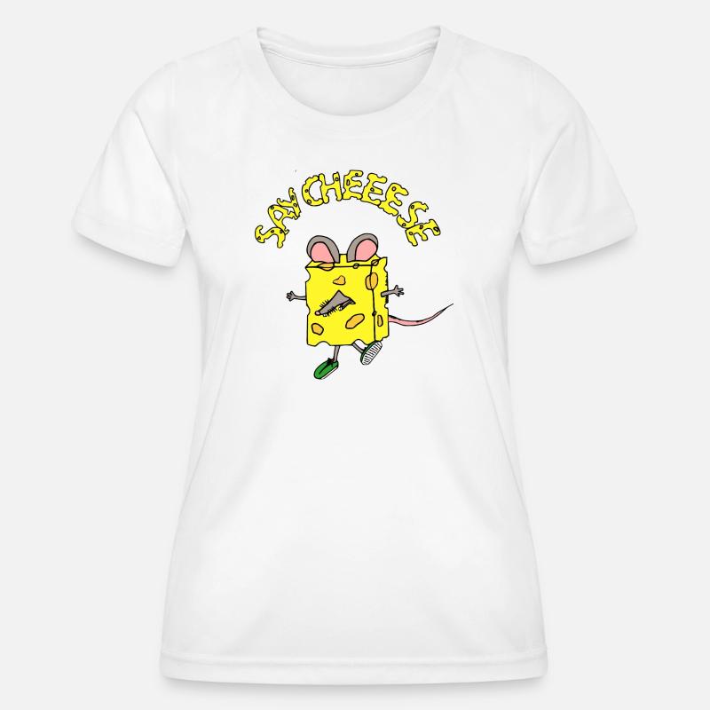 Cheese hero in comic style - Women's Functional T-Shirt - white