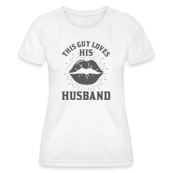 Dieser Typ liebt seinen Mann - Frauen Funktions-T-Shirt - Weiß - Vorne - AI Model Female 172 dark (172cm)
