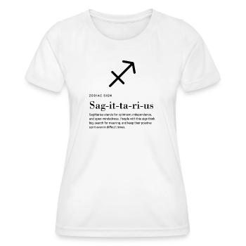 Sagittaire - Signe du zodiaque - T-shirt sport Femme - blanc - Devant - AI Model Female 172 dark (172cm)