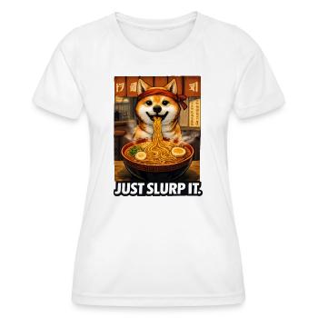 Shiba Ramen, suce juste - T-shirt sport Femme - blanc - Devant - AI Model Female 172 dark (172cm)