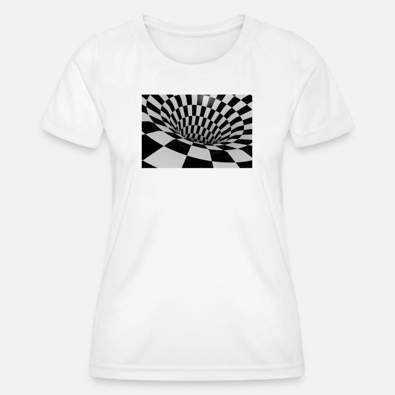 Black and White Tile Tunnel - Women's Functional T-Shirt - white
