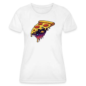 Kosmisches Pizzastück - Frauen Funktions-T-Shirt - Weiß - Vorne - AI Model Female 172 dark (172cm)