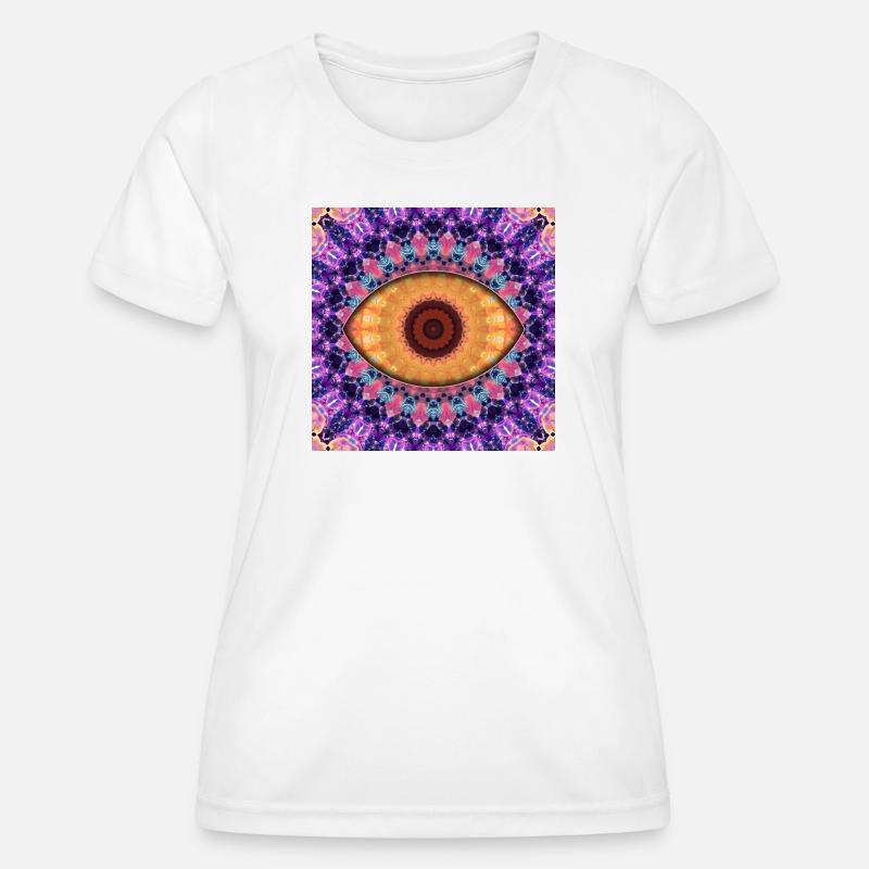 Kaleidoscopic eye mandala - Women's Functional T-Shirt - white