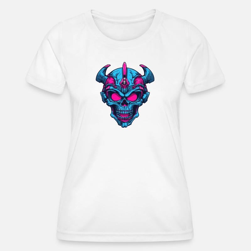 Neon Demon Skull - Women's Functional T-Shirt - white