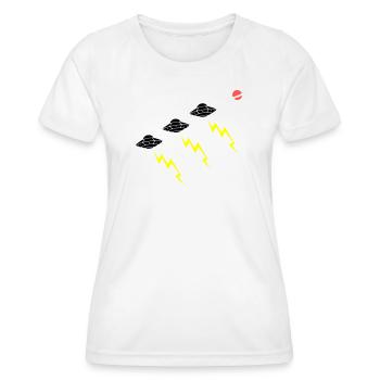 UFO Invasion Lightning Attack Alien Vector - Women's Functional T-Shirt - white - Front - AI Model Female 172 dark (172cm)