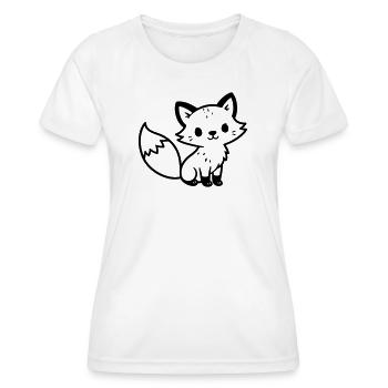 Fuchs Niedlich - Frauen Funktions-T-Shirt - Weiß - Vorne - AI Model Female 172 dark (172cm)