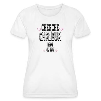 Suche nach Druck auf einen unbefristeten Vertrag - Frauen Funktions-T-Shirt - Weiß - Vorne - AI Model Female 172 dark (172cm)