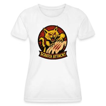 Scratch Attack Wütende Katzenklauen-Design - Frauen Funktions-T-Shirt - Weiß - Vorne - AI Model Female 172 dark (172cm)