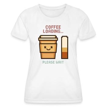 Chargement du café Pixel Art - Début matinal avec charme - T-shirt sport Femme - blanc - Devant - AI Model Female 172 dark (172cm)