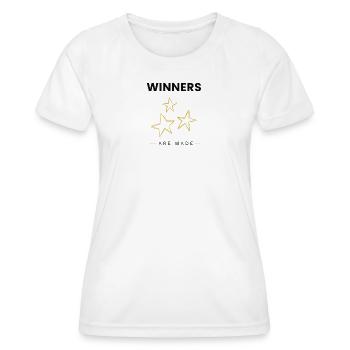 Les gagnants sont réduits à une citation motivationnelle minimale - T-shirt sport Femme - blanc - Devant - AI Model Female 172 dark (172cm)