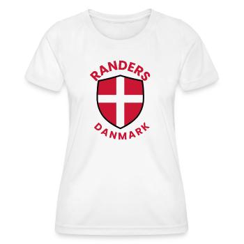 Randers Denmark Shield Flag - Women's Functional T-Shirt - white - Front - AI Model Female 172 dark (172cm)