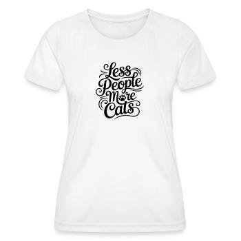 Weniger Menschen, mehr Katzen - Frauen Funktions-T-Shirt - Weiß - Vorne - AI Model Female 172 dark (172cm)