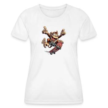 Skater Monkey Cool Comic Design in Streetwear Look - Women's Functional T-Shirt - white - Front - AI Model Female 172 dark (172cm)