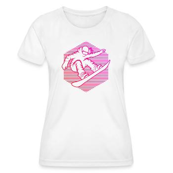 Compact snowboard design for snowboard for - Women's Functional T-Shirt - white - Front - AI Model Female 172 dark (172cm)