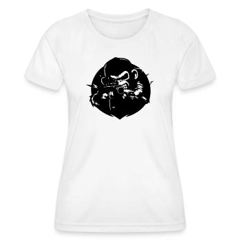 Monkey with Rifle - Women's Functional T-Shirt - white - Front - AI Model Female 172 dark (172cm)