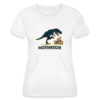 Tyrannosaurus Rex Race Motivation - Women's Functional T-Shirt - white - Front - AI Model Female 172 dark (172cm)