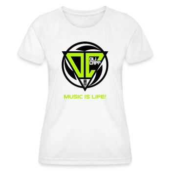 OLI CAPP - MUSIC IS LIFE LOGO - Women's Functional T-Shirt - white - Front - AI Model Female 172 dark (172cm)