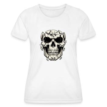 Splintering Skull – Gothic Graphics - Women's Functional T-Shirt - white - Front - AI Model Female 172 dark (172cm)