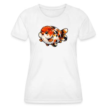 Poisson rouge Calico Ranchu de haute qualité - T-shirt sport Femme - blanc - Devant - AI Model Female 172 dark (172cm)